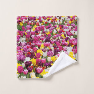 Feld mit Tulpen Waschlappen