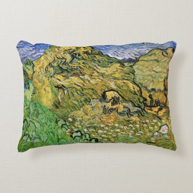 Feld mit Weißstapeln von Vincent van Gogh Dekokissen (Vorderseite)