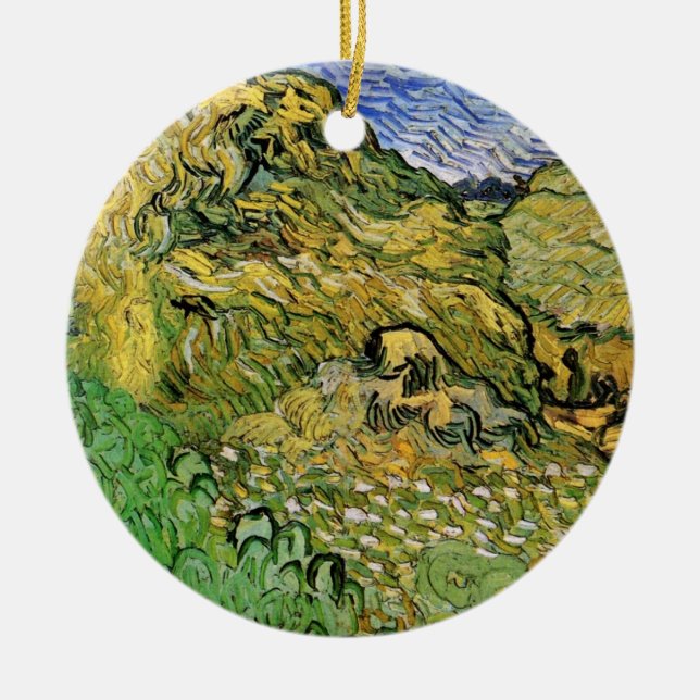 Feld mit Weißstapeln von Vincent van Gogh Keramikornament (Vorne)