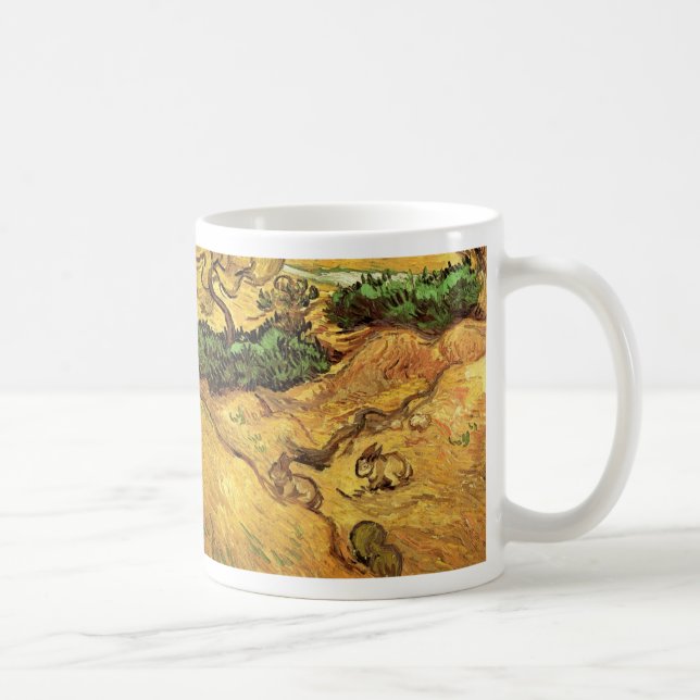 Feld mit zwei Kaninchen von Vincent van Gogh Kaffeetasse (Rechts)