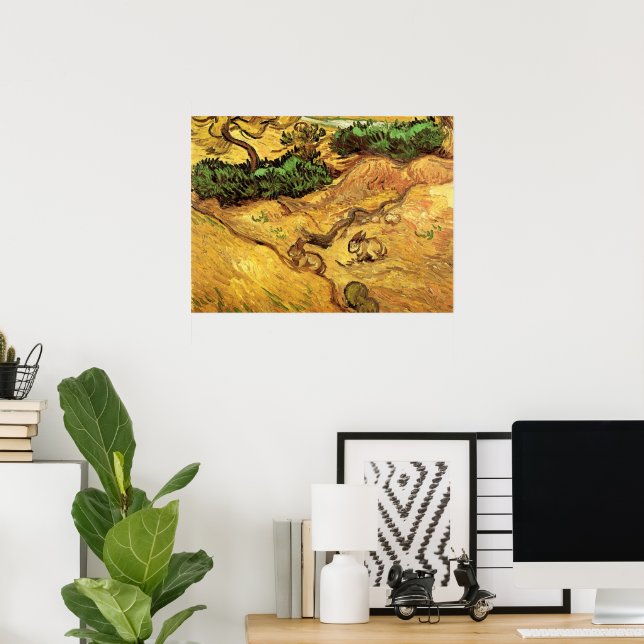 Feld mit zwei Kaninchen von Vincent van Gogh Poster (Heimbüro)