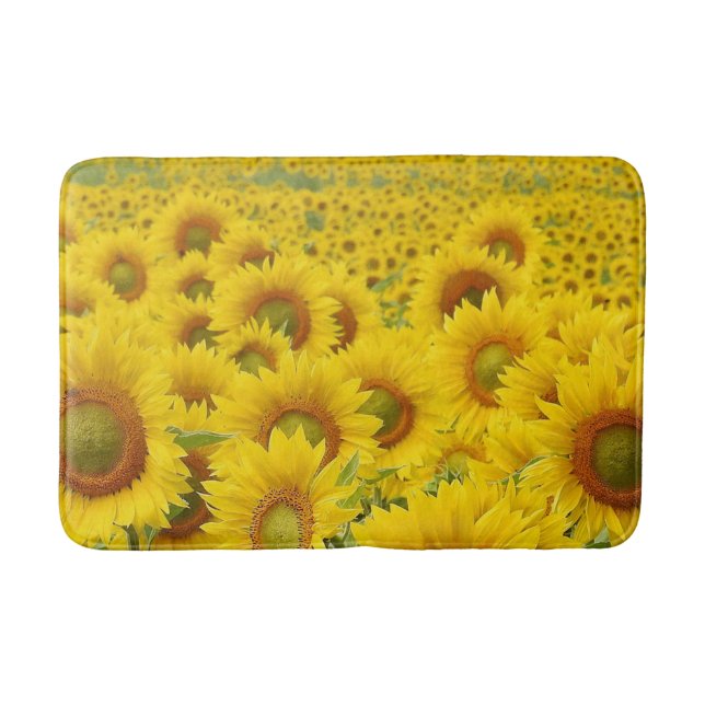 Feld Sonnenblumen Design Badematte (Vorderseite)