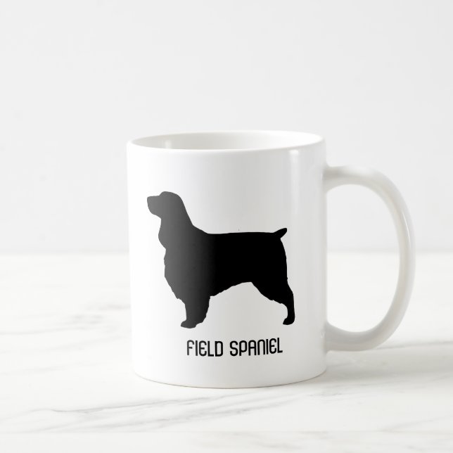 Feld Spaniel Hunde Rasse Silhouetten Custom Kaffeetasse (Rechts)