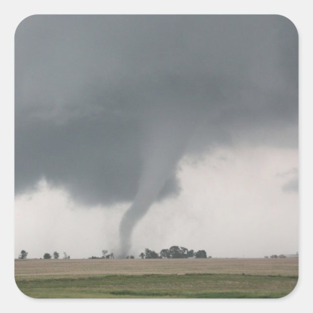 Feld-Tornado Quadratischer Aufkleber (Vorderseite)