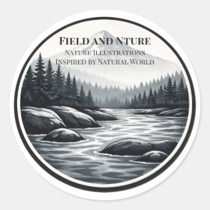 Feld und Natur Logo Rund Sticker