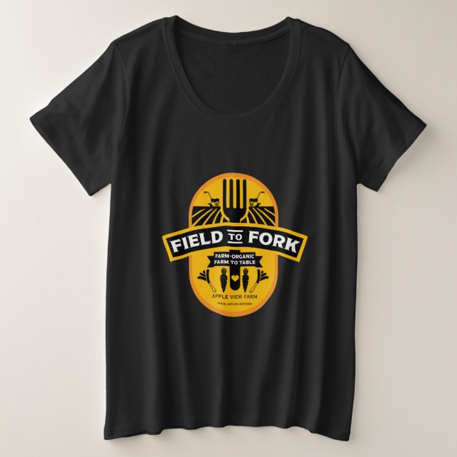 Feld zu Gabel Große Größe T-Shirt (Design vorne)
