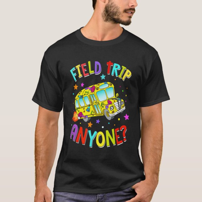 Feldausflug Lehrer Schulbus zurück T-Shirt (Vorderseite)