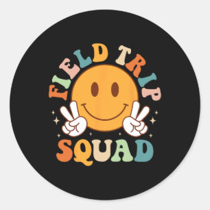 Feldausflug Squad Groovy Field Day 0 Lehrer Kinder Runder Aufkleber
