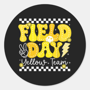 Feldday Trip Gelbes Team Farbspiel Wettbewerb Runder Aufkleber