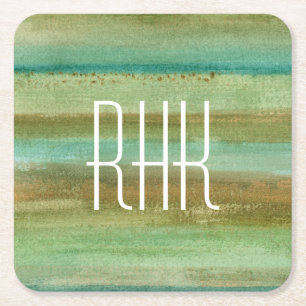 Felder des Monogramm- im Frühjahr ich Rechteckiger Pappuntersetzer