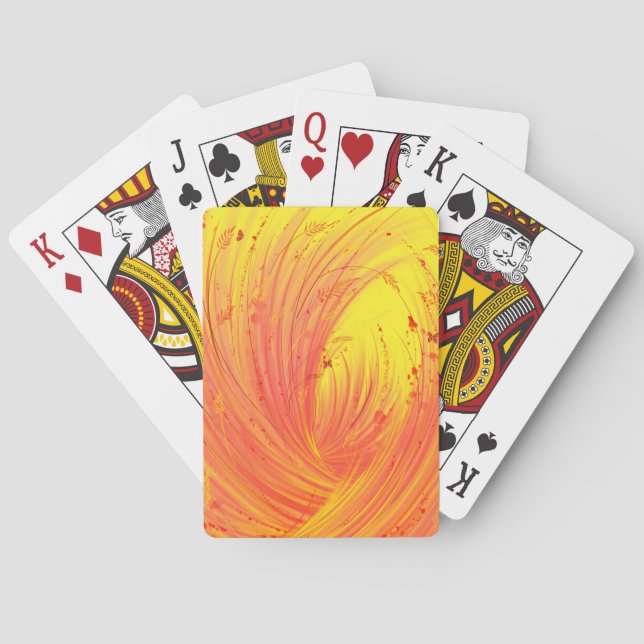 Felder mit goldenem Feuer Spielkarten (Rückseite)