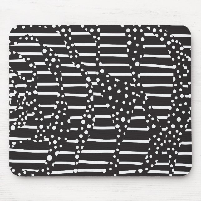Felder und Streifen 2 in Weiß auf Schwarz Mousepad (Vorne)