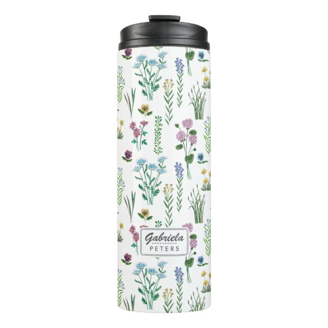 Feldflorale Blume | Thermal Tumbler Thermosbecher (Vorderseite)
