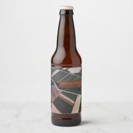 Feldgesteppte Landschaft Grüner Erdreich Bierflaschenetikett