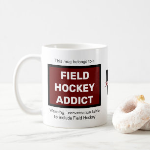 Feldhockey Addict Add Your Name Monogram Initial Kaffeetasse