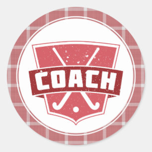 Feldhockey-Coach Red Shield Runder Aufkleber