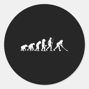 Feldhockey-Evolutionsgeschenk Feldhockey-Spieler G Runder Aufkleber