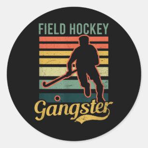 Feldhockey-Gangster-Design Feldhockey Runder Aufkleber