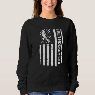 Feldhockey-Girl-Flagge der USA Sweatshirt
