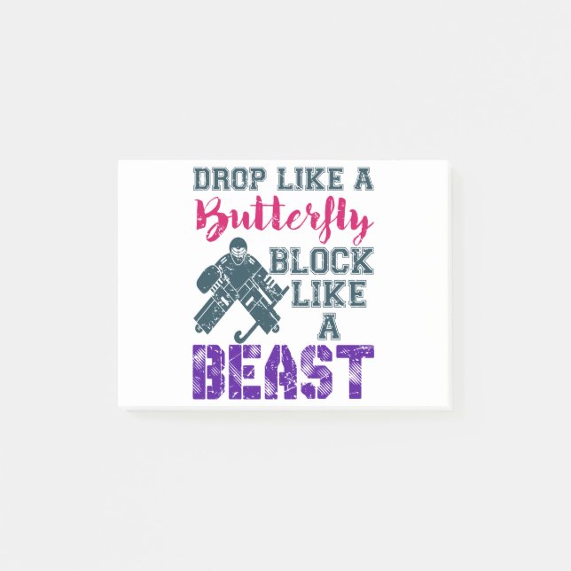 Feldhockey-Goalie-Block wie eine Bestie Post-it Klebezettel (Vorderseite)