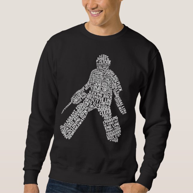Feldhockey Goalie Typografie Sweatshirt (Vorderseite)