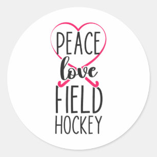 Feldhockey Herz Frieden Liebe Feldhockey  Runder Aufkleber