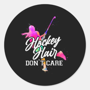 Feldhockey Hockey Haare sind egal _1 Runder Aufkleber
