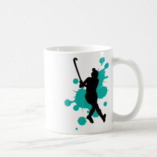 Feldhockey Hockeyspieler Farb-Spritzer-Design  Kaffeetasse