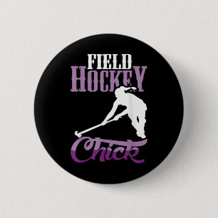 Feldhockey-Huhn-Design für Feldhockey-Spieler Button