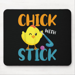 Feldhockey-Huhn Henne Mit Stock Mousepad