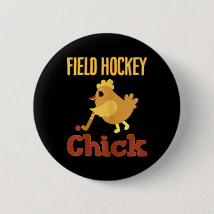 Feldhockey Huhn Hockey Spieler Feldhockey Spiel Button