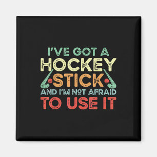 Feldhockey Ich habe einen Hockeyschläger und ich b Magnet
