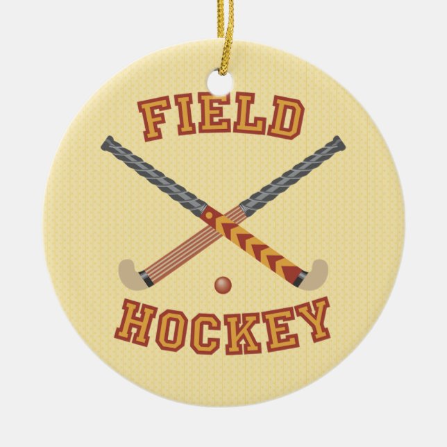 Feldhockey Keramik Ornament (Vorne)