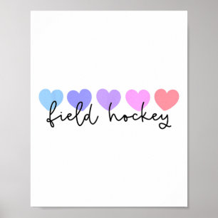 Feldhockey-Liebhaber-Herz Frauen oder Mädchen Poster