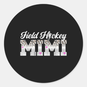Feldhockey Mimi Leopard Mimi von einem Feldhockey Runder Aufkleber