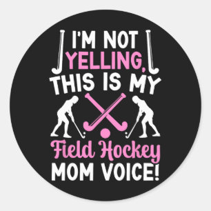 Feldhockey-Mutter-Stimme Mutter eines Feldhockey-S Runder Aufkleber