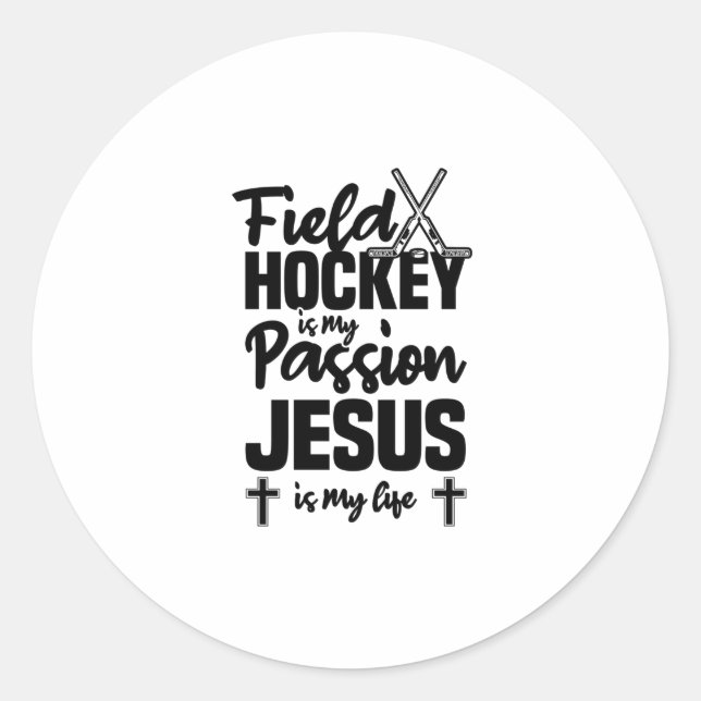Feldhockey Runder Aufkleber (Vorderseite)
