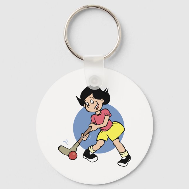 Feldhockey-Spieler Schlüsselanhänger (Vorderseite)