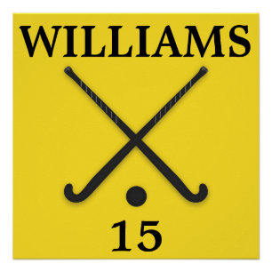 Feldhockey-Sticks Namensnummer anpassen Poster