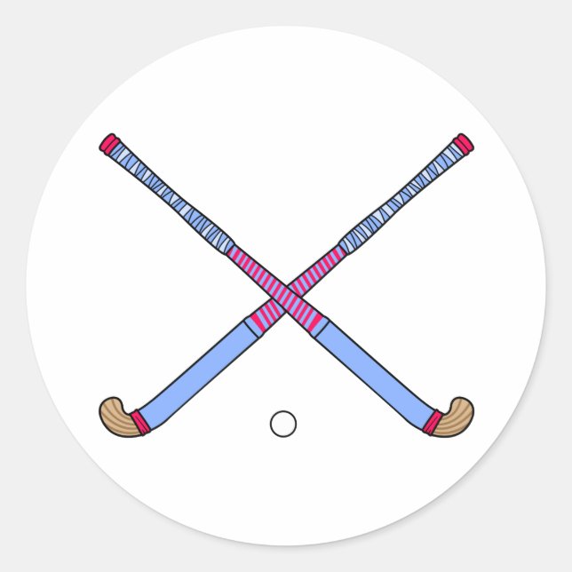 Feldhockey-Sticks Runder Aufkleber (Vorderseite)