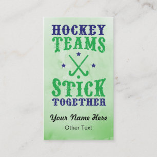 Feldhockey-Teams sammeln Visitenkarten zusammen. Visitenkarte