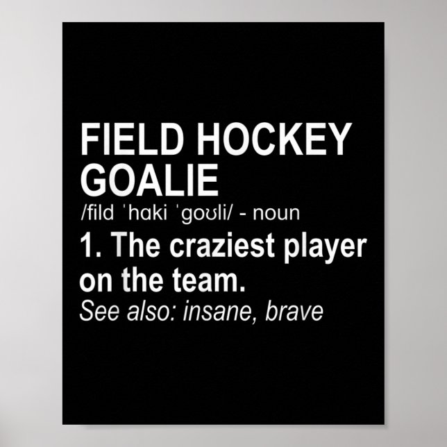 Feldhockey-Torhüter-Definition Poster (Vorne)