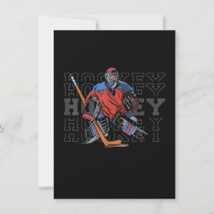 Feldhockey-Torwart mit Slogan - Eishockey Einladung