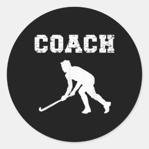 Feldhockey-Trainer-Design. Feldhockey-Instruktor Runder Aufkleber