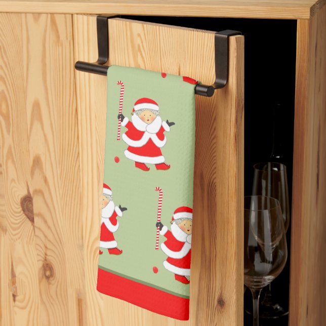 Feldhockey-Weihnachtsgeschenk Geschirrtuch (Drittel gefaltet)