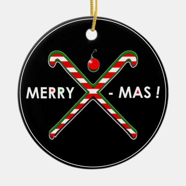 Feldhockey-Weihnachtsgeschenk Keramik Ornament (Vorne)