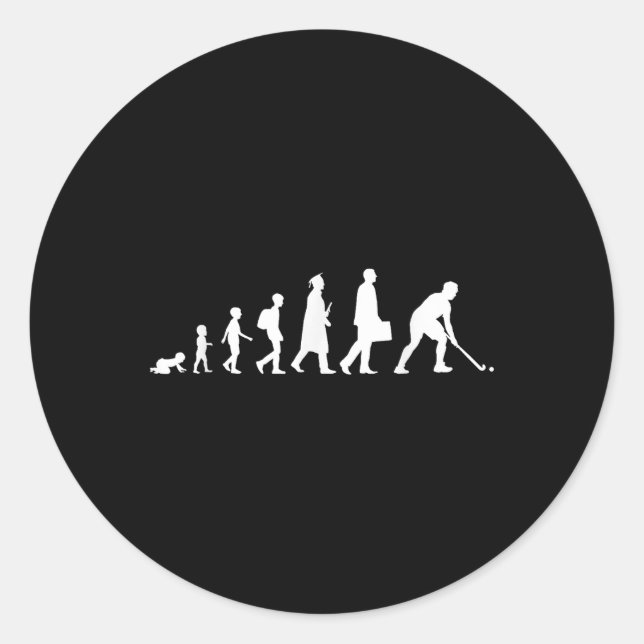 Feldhockeyspieler Evolution Freizeitsport  Runder Aufkleber (Vorderseite)