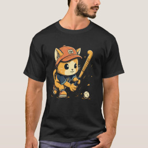 Feldhockeyspieler Katze auf Feldhockey T-Shirt