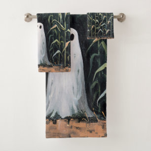 Feldmalerei mit Whimsical Ghost-Mais Badhandtuch Set