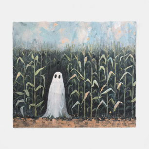 Feldmalerei mit Whimsical Ghost-Mais Fleecedecke